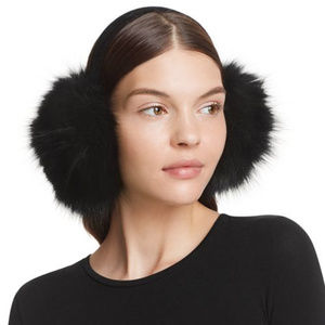 Genuine Fur Black Earmuffs
